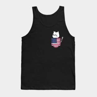 Patriotic Pocket Pussy - Cat Lover -  American Patriot Tank Top